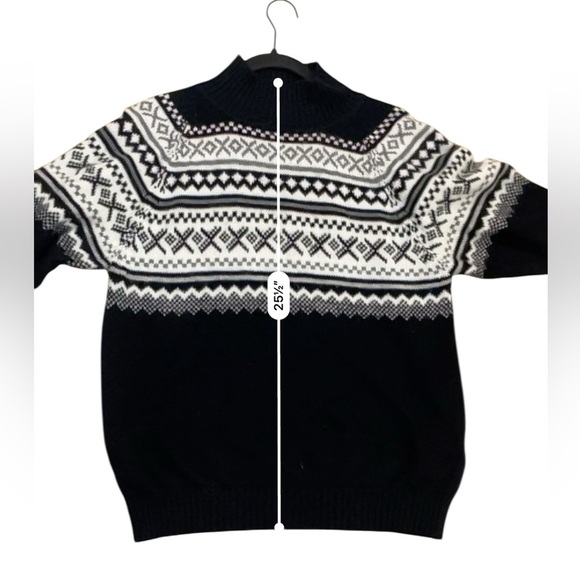 Intialpaca Fair Isle alpaca sweater gray black white large - Picture 5 of 9